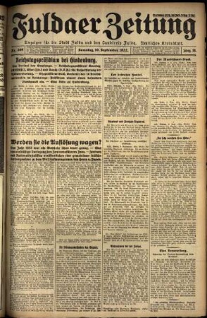 Ausgabe vom Samstag, den 10. September 1932.