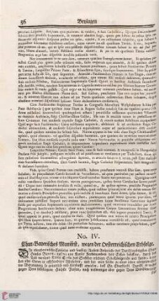 No. IV: Chur-Bayerisches Manifest, wegen der Oesterreichischen Erbfolge