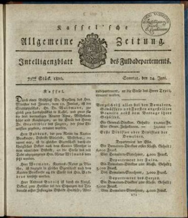 75tes Stueck, Sonntag, den 24. Juni 1810