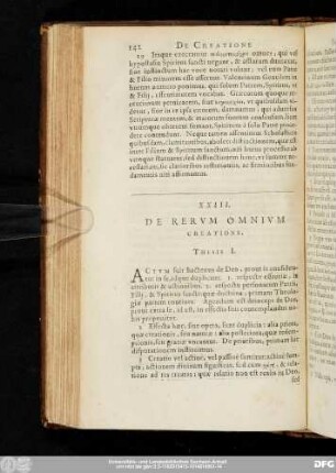 XXIII. De Rerum Omnium Creatione.