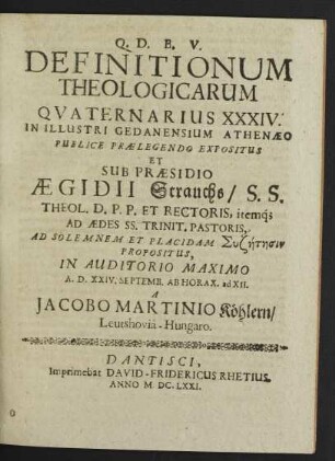 Definitionum Theologicarum Quaternarius XXXIV.
