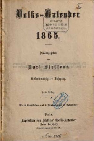 Volkskalender. 1865