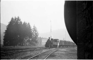 Dampflok 21, G (St) 305, Bahnhof Eyach, Güterzug mit Stückgutbeförderung, planmäßig Eyach 7.30 Uhr, Gammertingen 13.30 Uhr