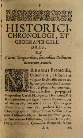 Historici, chronologici et geographi celebres