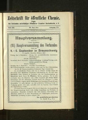 Hauptversammlung.