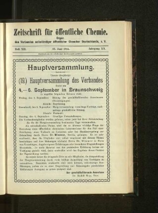 Hauptversammlung.