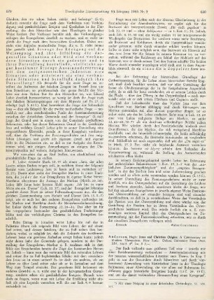 680-682 [Rezension] Anderson, Hugh, Jesus and christian origins