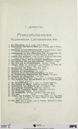 Francofurtensien (Nr. 1-201)