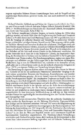 Schneider, Gerhard :: Gefährdung und Verlust der Eigenstaatlichkeit der Freien und Hansestadt Lübeck und seine Folgen, (Veröffentlichungen zur Geschichte der Hansestadt Lübeck, Reihe B, 14) : Lübeck, Schmidt-Römhild, 1986