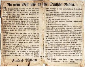 006 An mein Volk und die deutsche Nation (21. März 1848)