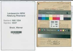 Entnazifizierung Werner Brock , geb. 28.07.1913 (Buchhalter)