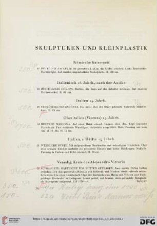 Skulpturen und Kleinplastik (Nr. 47-76)