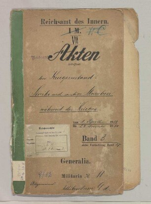 Kriegszustand.- Streiks und Unruhen während des Krieges (Allgemeines): Bd. 3