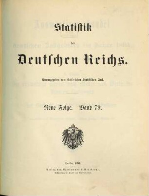 Auswärtiger Handel des deutschen Zollgebiets. 79 = 1894 (1895)