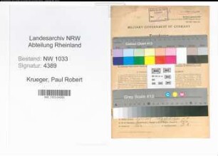 Entnazifizierung Paul Robert Krueger , geb. 25.09.1896 (Nachtwaechter)