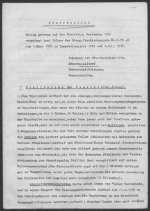 Alfdorf: Pfarrbericht 1934-1936