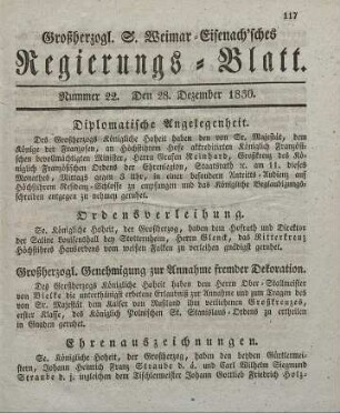 Nr. 22 : 28. Dezember 1830