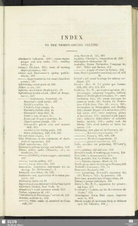 Index to the thirty-second volume