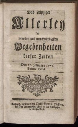 Den 20. Januarii 1756. Drittes Stück.