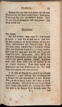Dividiren. - Von der Münze oder dem Gelde.
