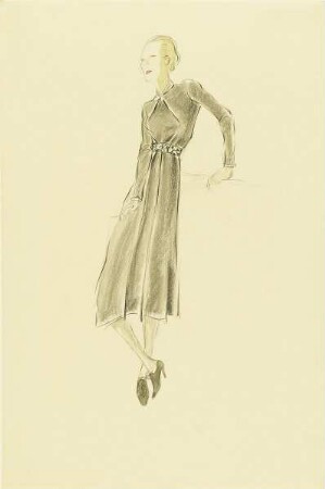Dame in schwarzem Kleid