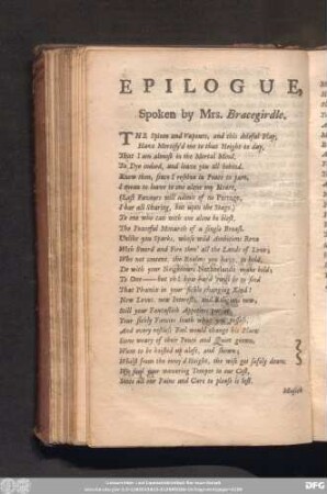 Epilogue, Spoken by Mrs. Bracegirdle.