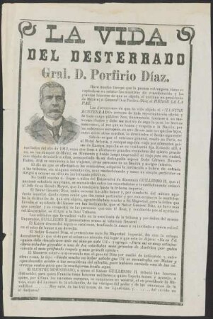 La vida del desterrado Gral. D. Porfirio Díaz.