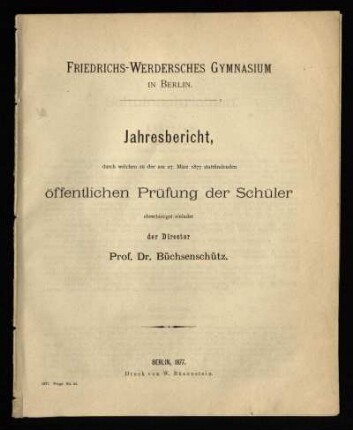 1876/77: Jahresbericht ... - 1876/77