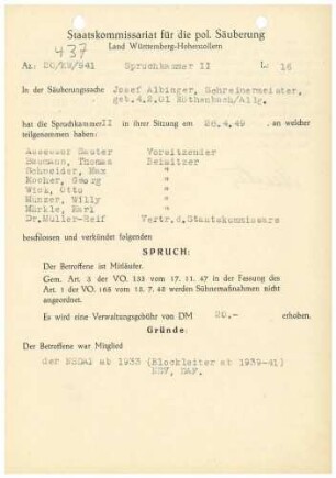 Albinger, Josef