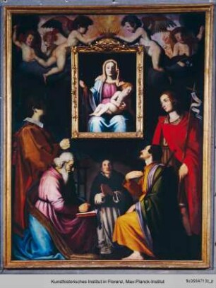 Rosenkranzmadonna mit Heiligen