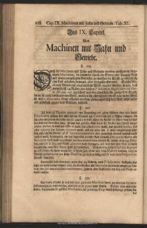 Das IX. Capitel. Von Machinen mit Zahn und Getriebe