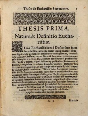 Theses Ex Theologia Morali De Eucharistiae Sacramento