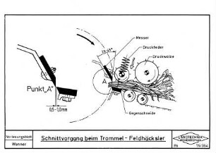 Schnittvorgang beim Trommel-Feldhäcksler