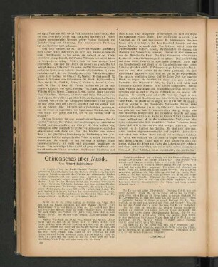 Chinesisches über Musik. Von Albert Schweitzer.