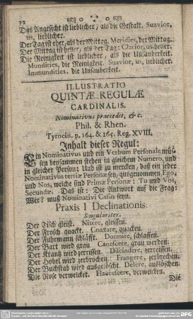 Illustratio Quintae Regulae Cardinalis. Nominativus praecedit, &c.