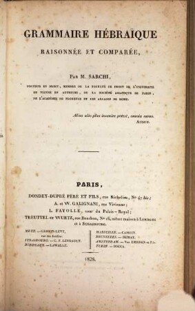 Grammaire hébraique raisonnée et comparée