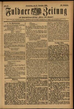 Ausgabe vom Donnerstag, den 19. November 1896.