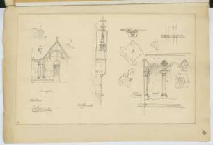 Kathedrale, Chartres: Details (aus: Skizzen- und Fotoalbum 10)