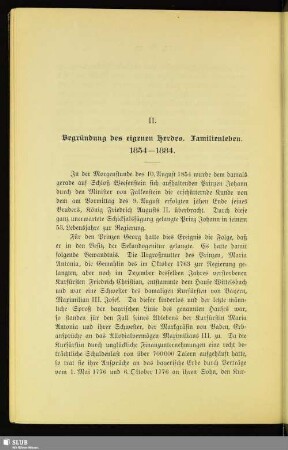 II. Begründung des eigenen Herdes. Familienleben. 1854–1884