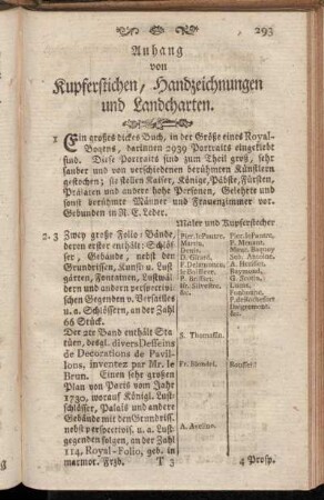 Anhang von Kupferstichen, Handzeichnungen und Landcharten.