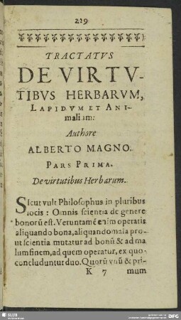 Tractatus De Virtutibus Herbarum, Lapidum Et Animaliam