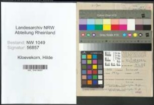 Entnazifizierung Hilde Kloevekorn , geb. 01.05.1896 (Aerztin)