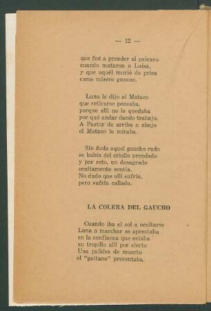 La cólera del gaucho
