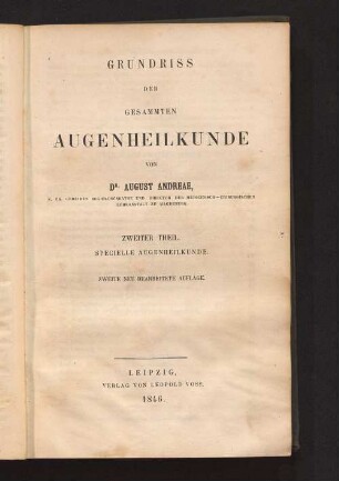 2: Specielle Augenheilkunde