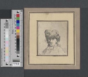 [Selbstbildnis des Rembrandt van Rijn mit Pelzmütze]