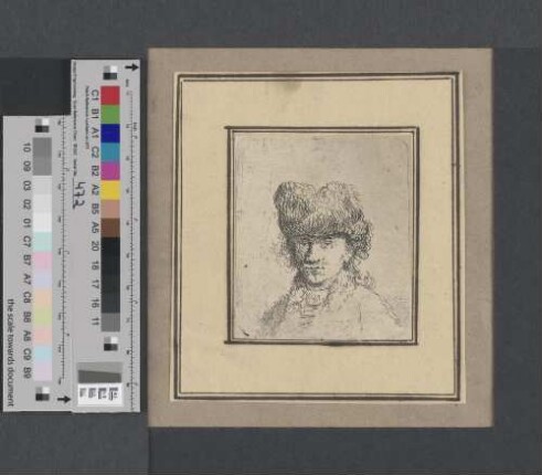 [Selbstbildnis des Rembrandt van Rijn mit Pelzmütze]