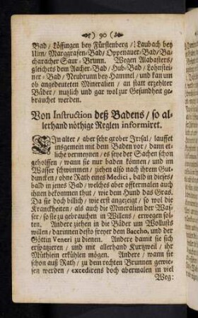 90-94, Von Instruction deß Badens