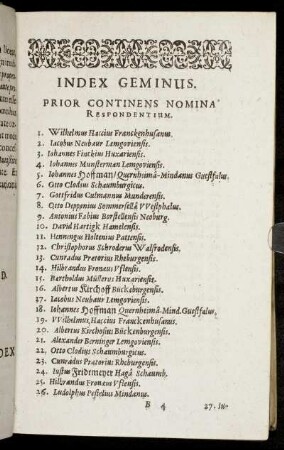 Index Geminus