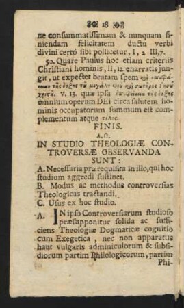 In Studio Theologiae Controversae Observanda Sunt: