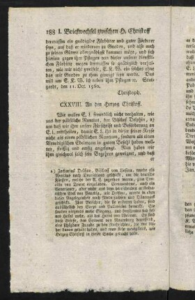 188-199, Briefe CXXVIII-CXXXIX